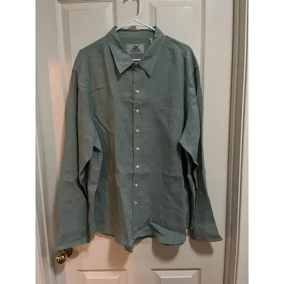 100% Linen Long Sleeve Shirt XL - Picture 1 of 7